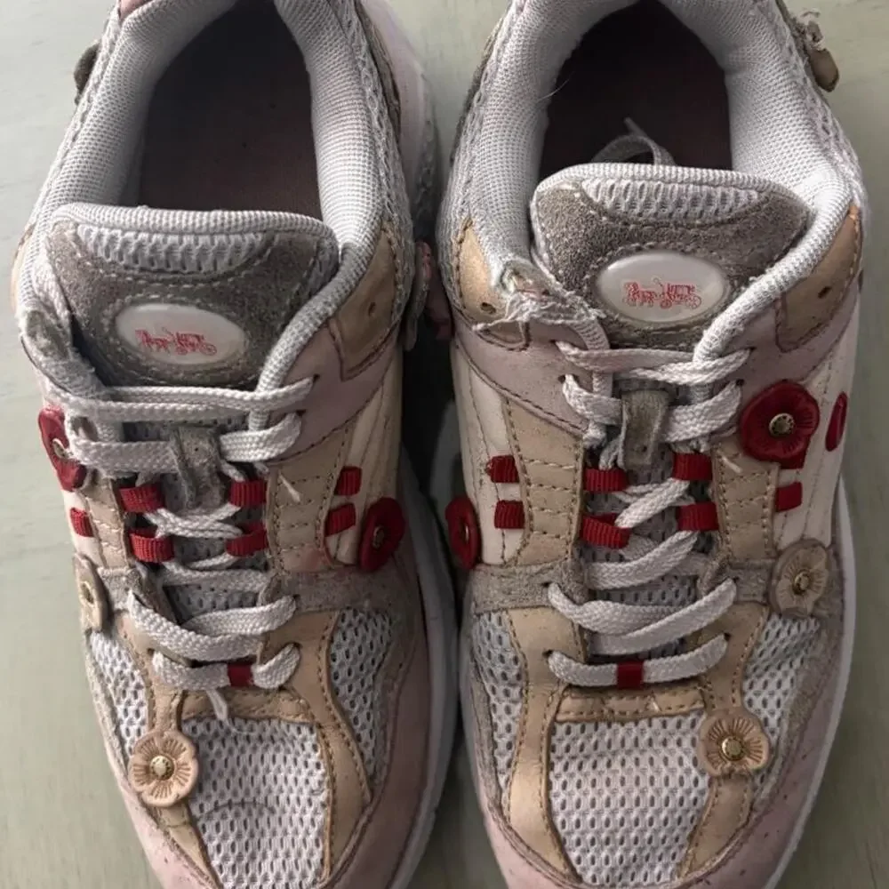 Coach cream pink sneakers